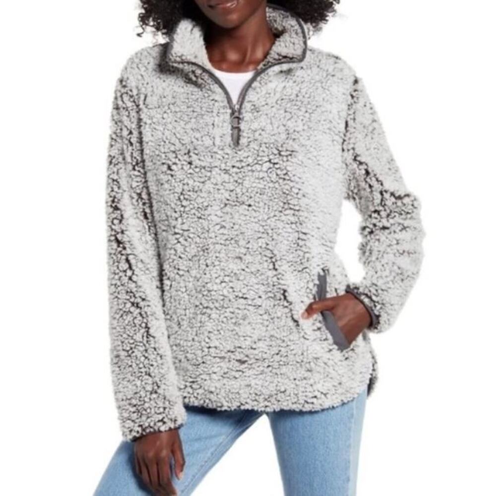 Thread &‎ Supply Women's Wubby Fleece Quarter Zip Pullover Charcoal XSMall $50